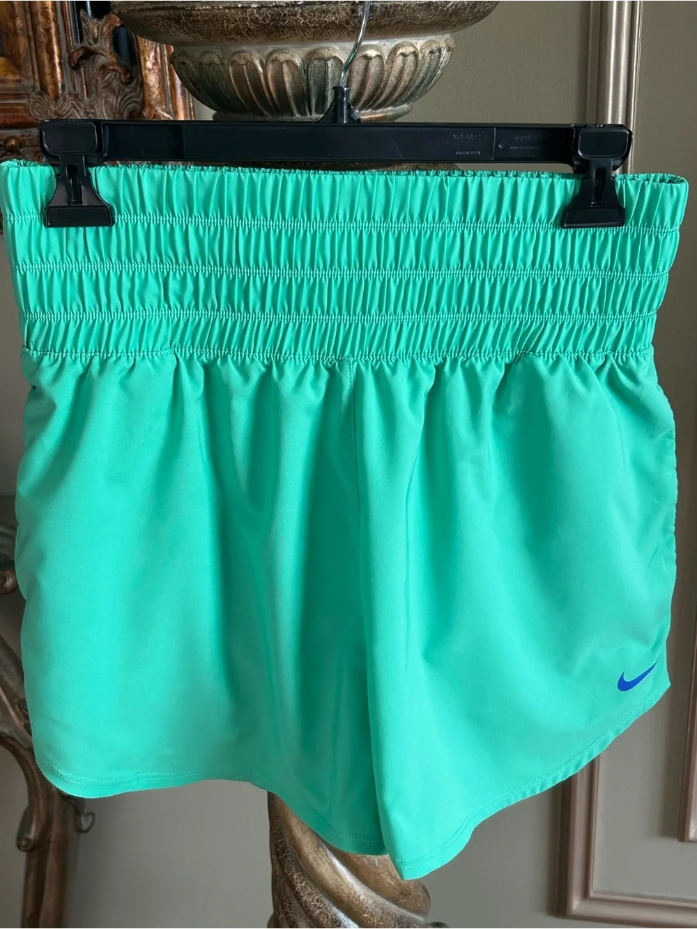 Nike Dri-FIT Tempo Running Shorts Aqua Green Smocked Waist Size Medium